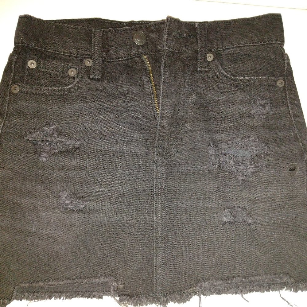 Aeropostale black jean high rise skirt